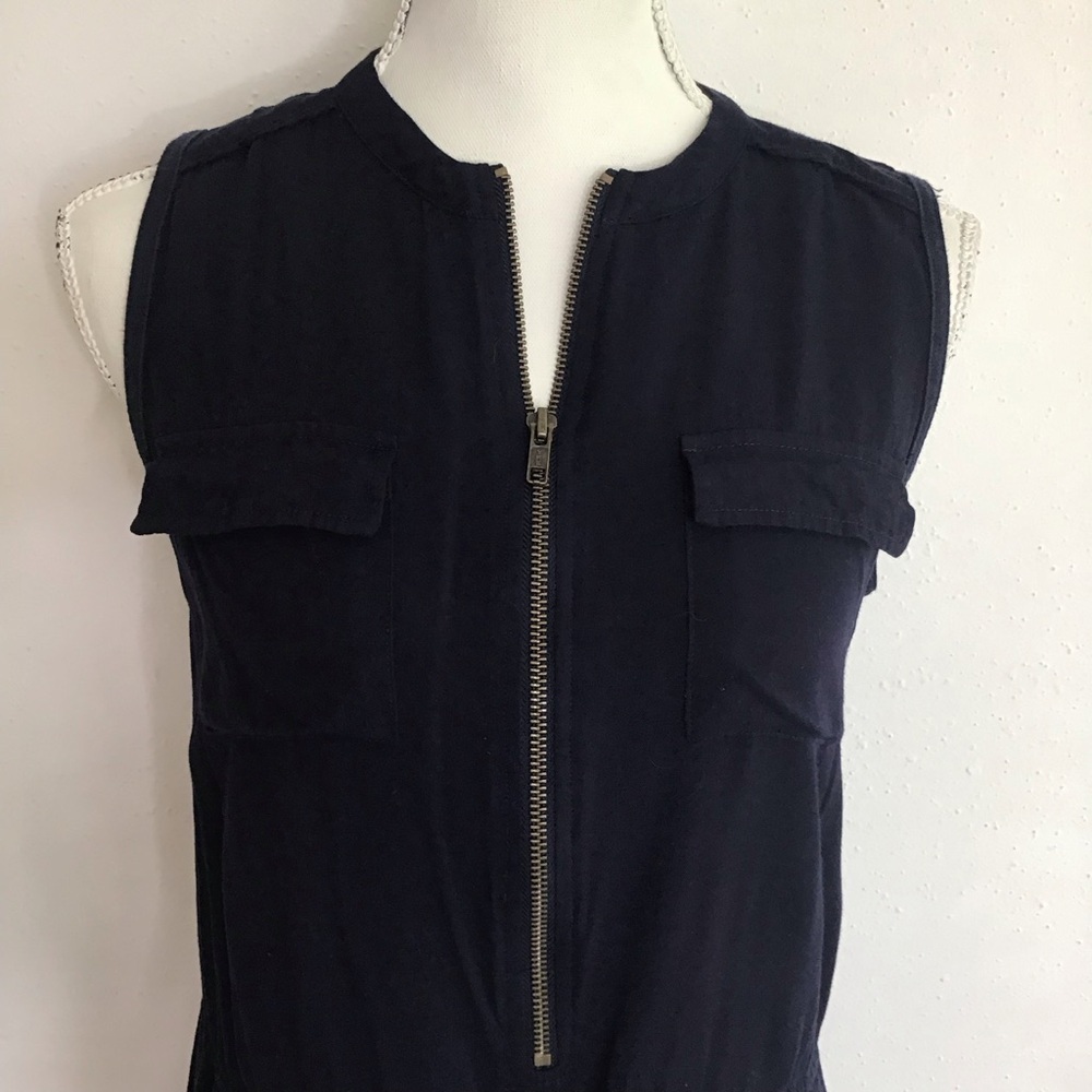 Elevenses Women Elegant Dark Blue Round Neck Drawstring Ankle Fun Jumpsuit XXS - Picture 4 of 12